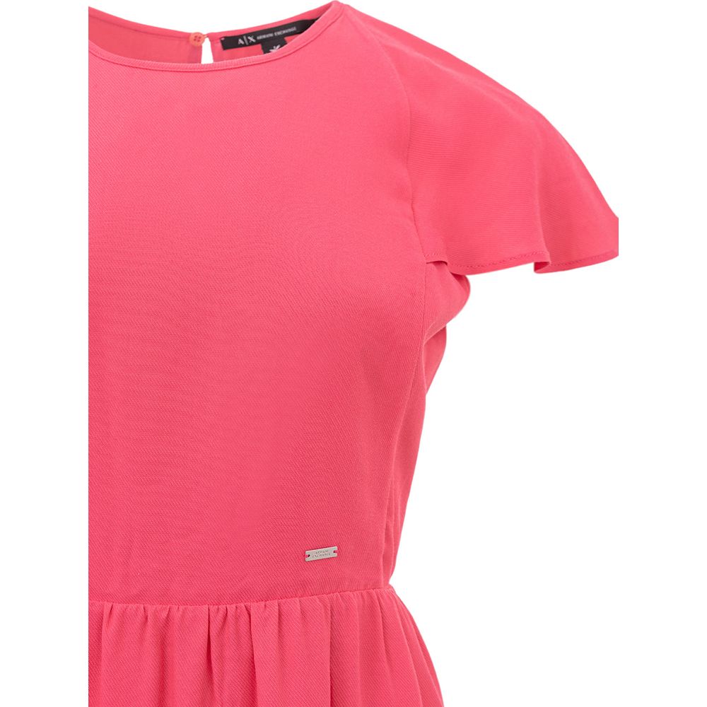 Armani Exchange Fuchsia Viscose Casual Dress Armani Exchange