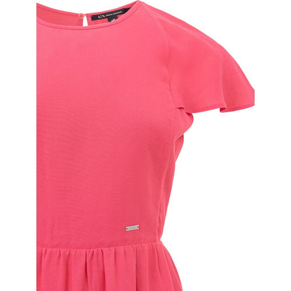 Armani Exchange Fuchsia Viscose Casual Dress Armani Exchange
