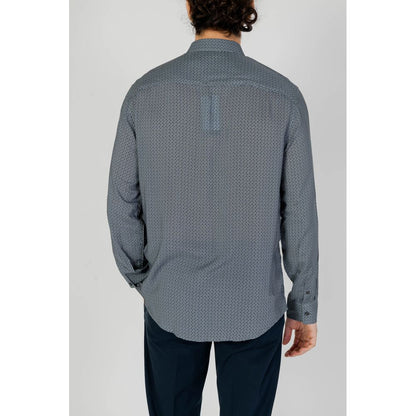 Armani Exchange Gray Viscose Pattern Shirt Armani Exchange
