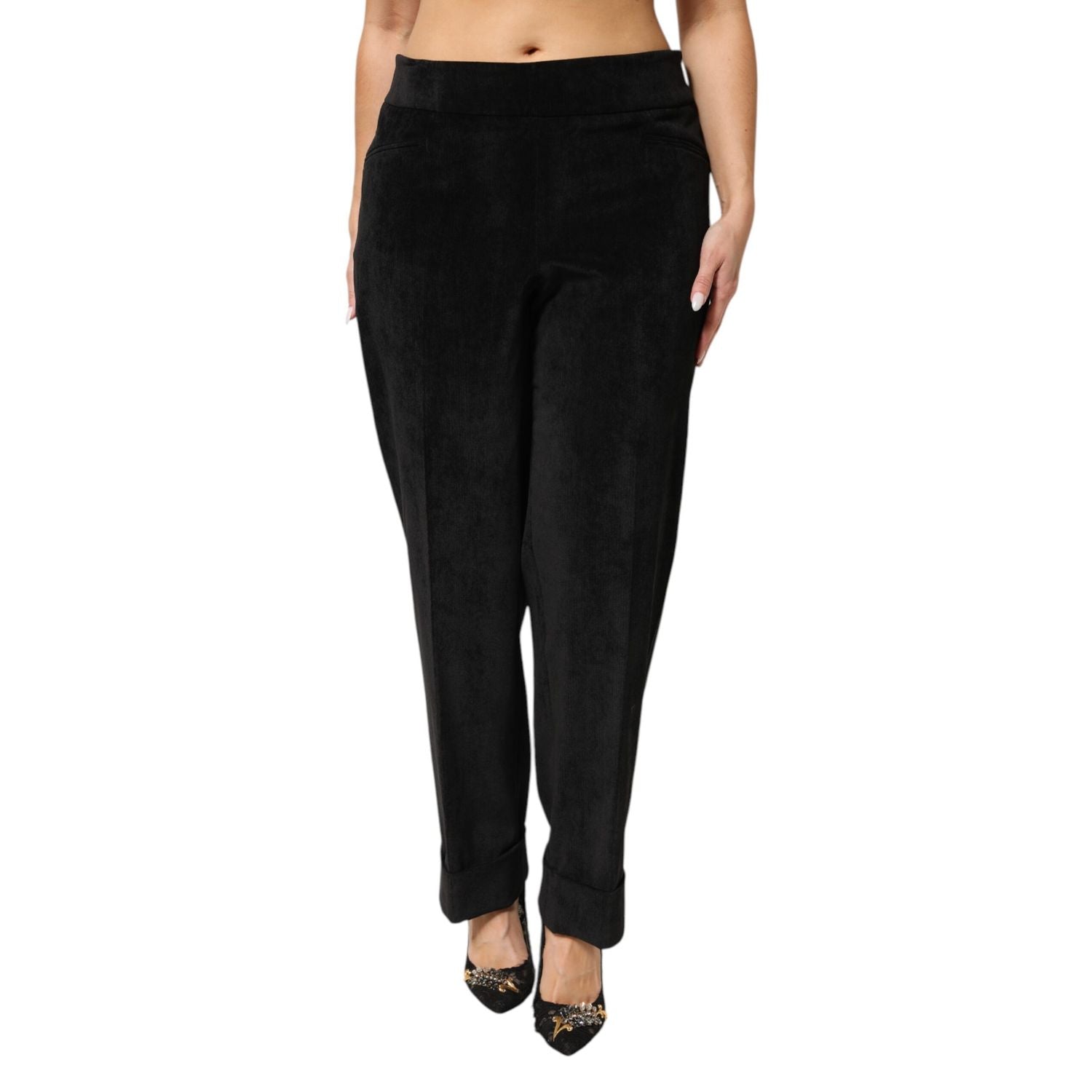 BENCIVENGA Black High Waist Straight Dress Trouser Pants