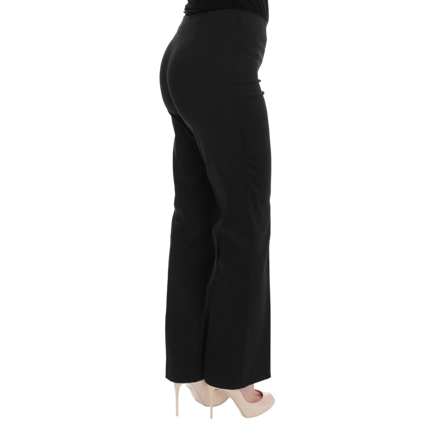BENCIVENGA Black Stretch Straight Fit Dress Trousers Pants