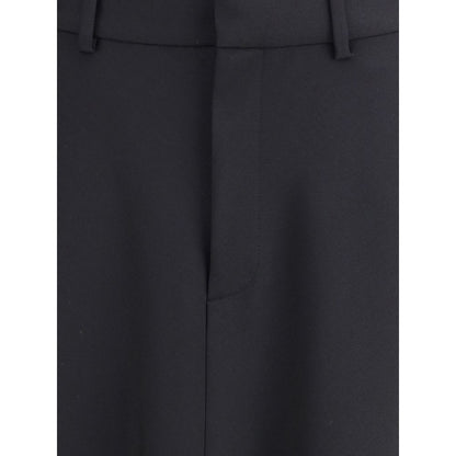 Balenciaga Black Fleece Wool Long Skirt Balenciaga