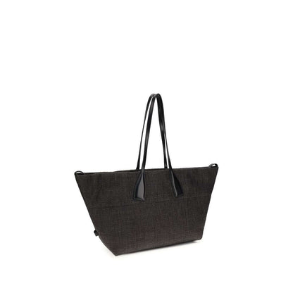 Balmain Black Raffia Shoulder Bag