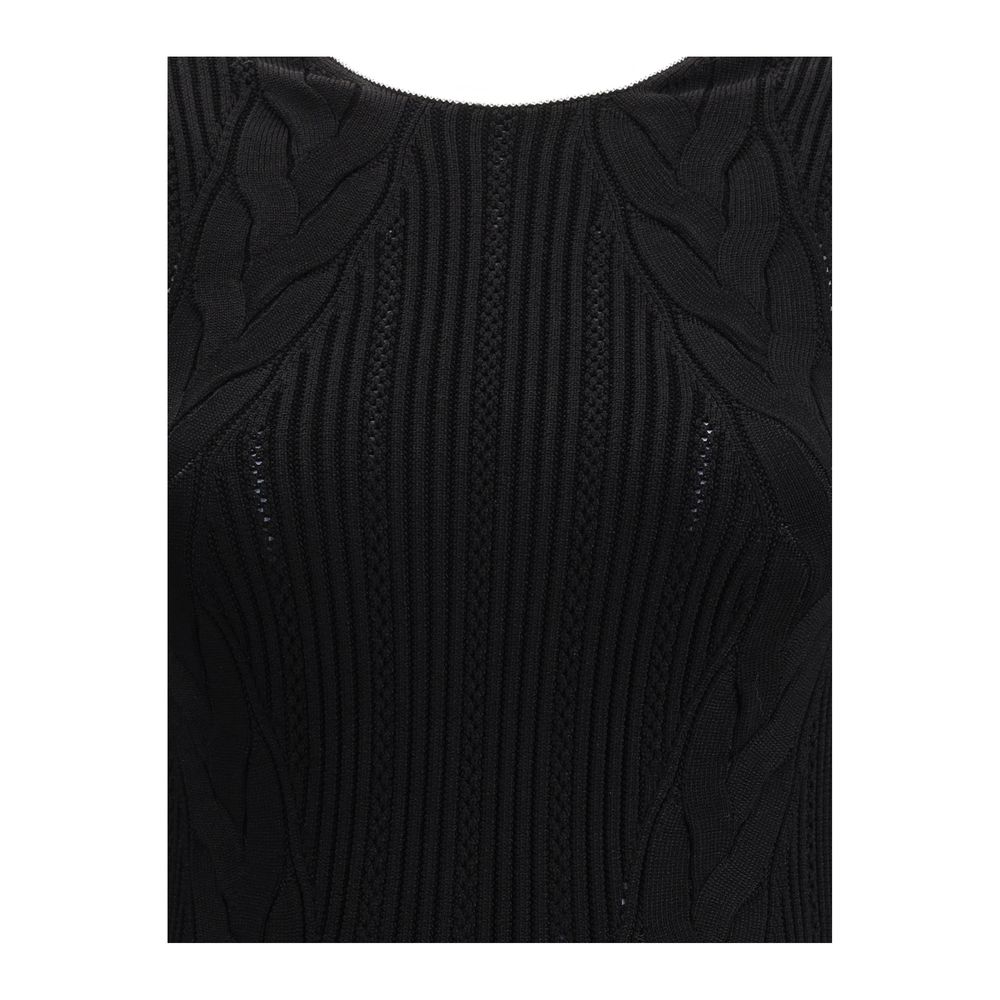 Balmain Black Viscose Casual Dress Balmain