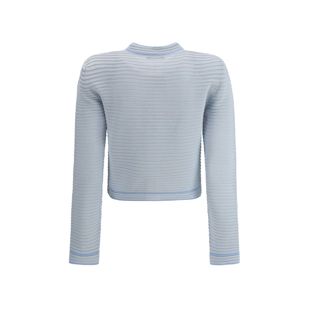 Balmain Light Blue Viscose Cardigan
