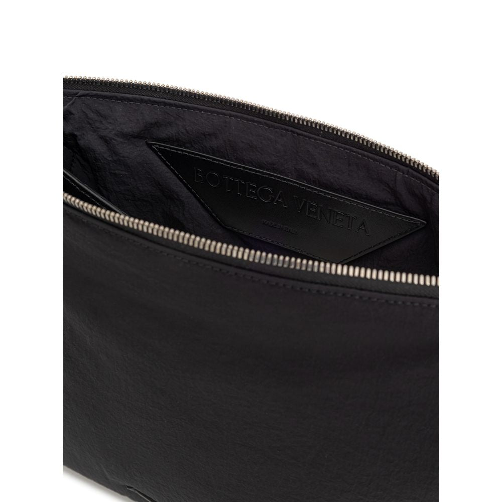 Bottega Veneta Black Nylon Clutch Bag