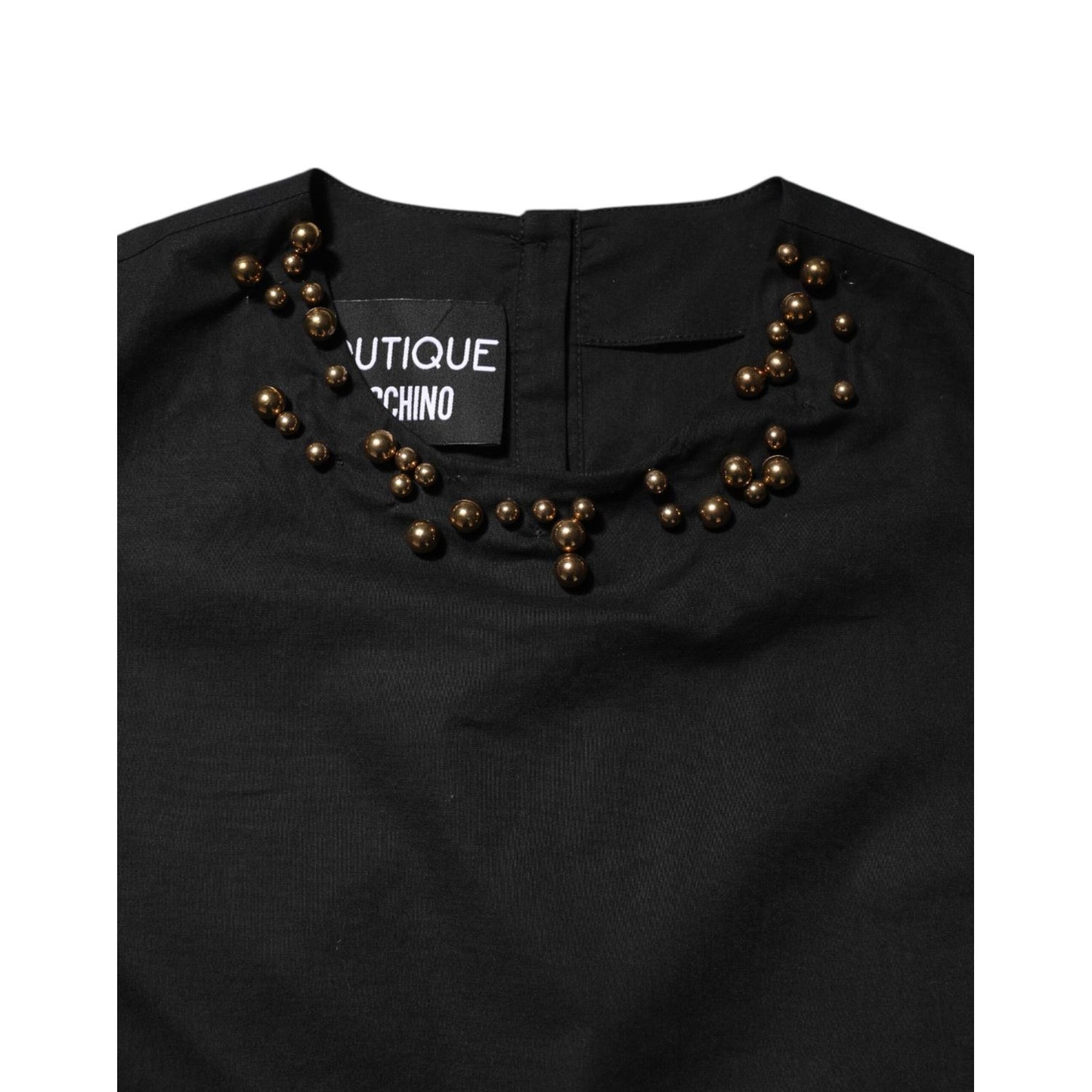 Boutique Moschino Black Cotton Sleeveless Women Tank T-shirt Boutique Moschino