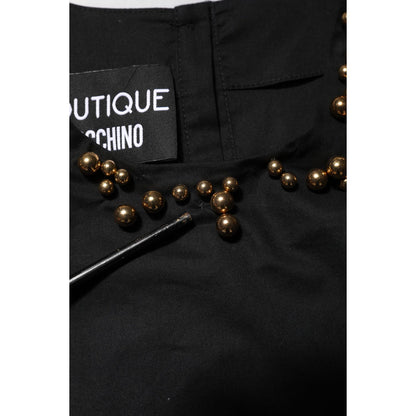 Boutique Moschino Black Cotton Sleeveless Women Tank T-shirt Boutique Moschino