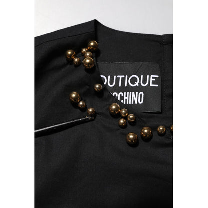 Boutique Moschino Black Cotton Sleeveless Women Tank T-shirt Boutique Moschino