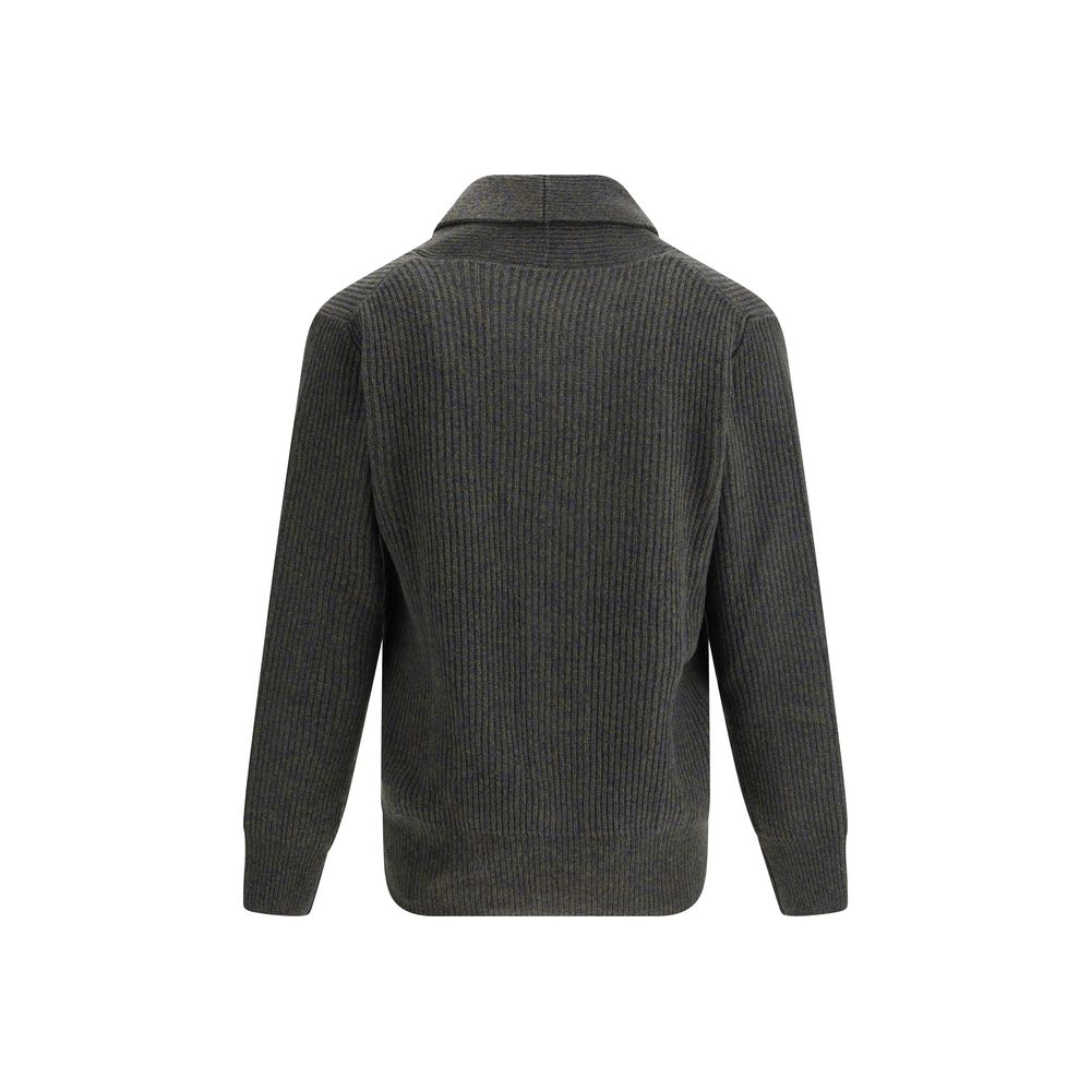Brooksfield Bicolor Fleece Wool Cardigan Brooksfield