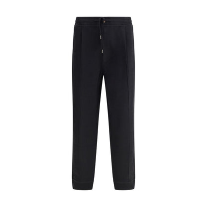 Brunello Cucinelli Black Cotton Joggers (Workout Pants)