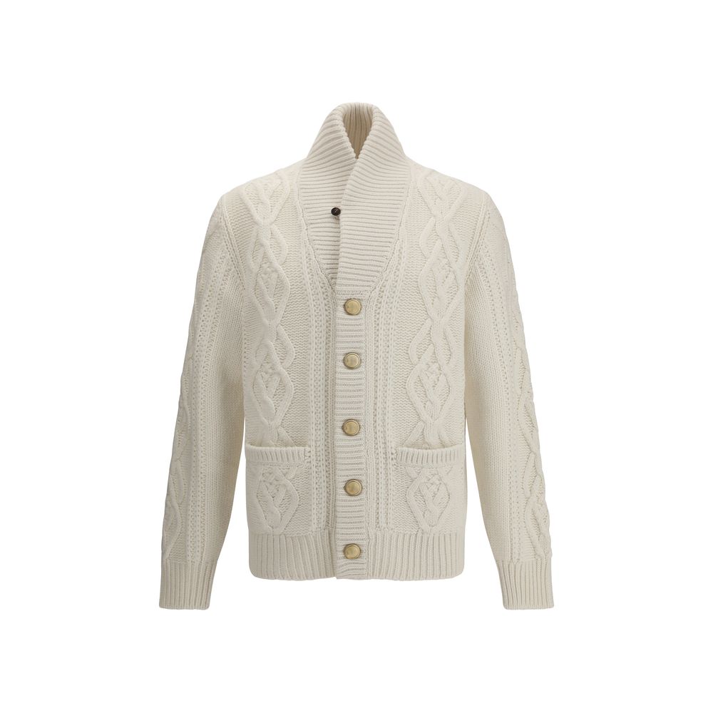 Brunello Cucinelli White Cashmere Cardigan Brunello Cucinelli