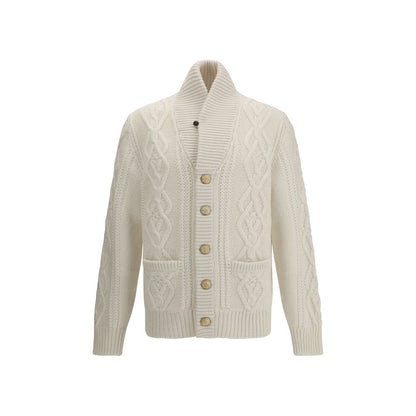Brunello Cucinelli White Cashmere Cardigan Brunello Cucinelli