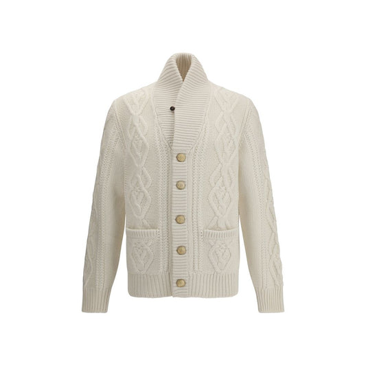 Brunello Cucinelli White Cashmere Cardigan Brunello Cucinelli
