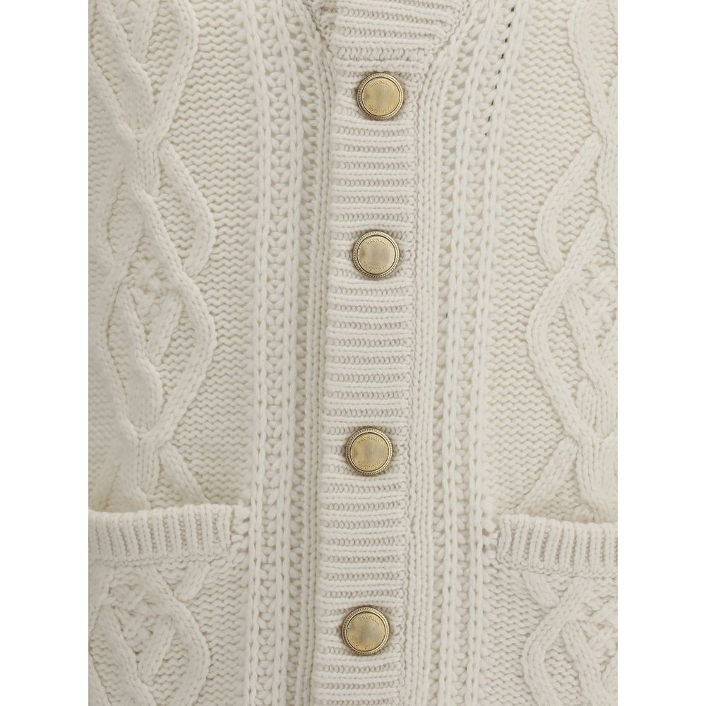 Brunello Cucinelli White Cashmere Cardigan Brunello Cucinelli