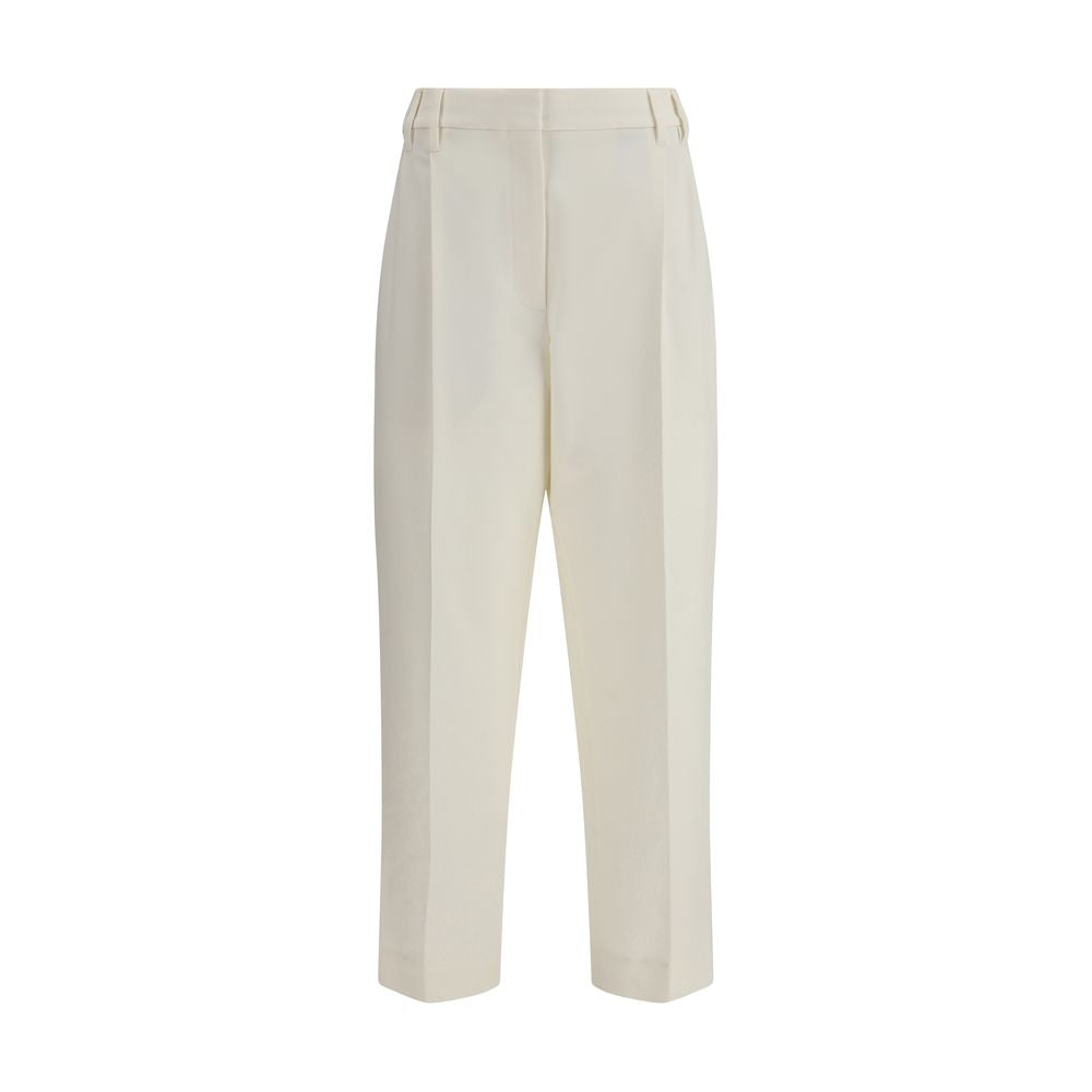 Brunello Cucinelli White Cotton Chino Pants