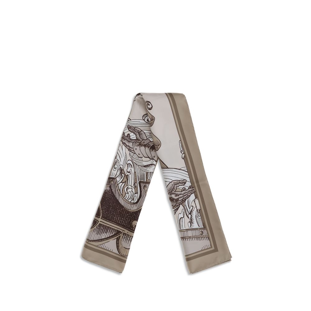 Burberry Beige Silk Scarf Burberry