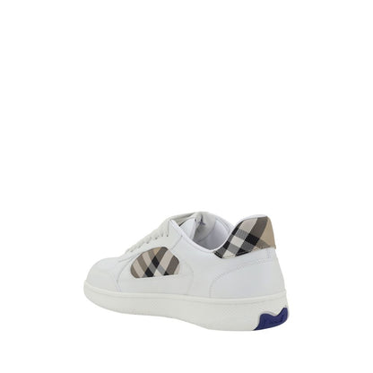 Burberry White Calf Leather Bos Taurus Low Top Sneakers Burberry