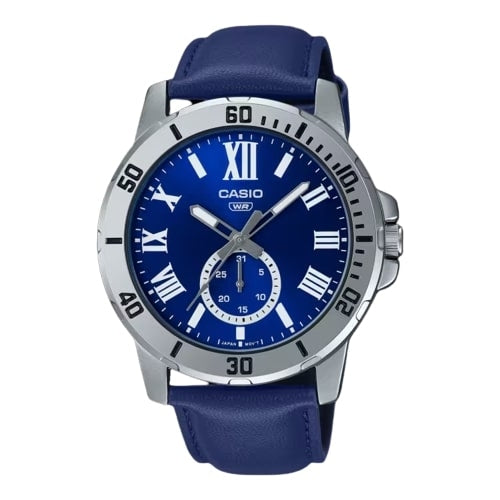 CASIO COLLECTION Mod. DIVER DATE LEATHER - BLUE WATCHES