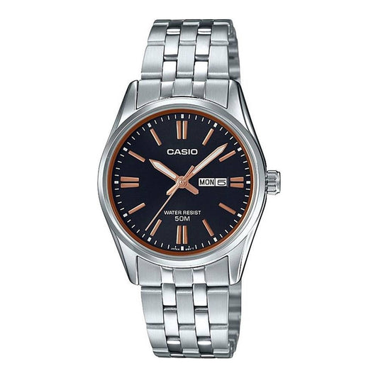 CASIO COLLECTION Mod. LADY DAY & DATE - BLACK. BRONZE INDEXES