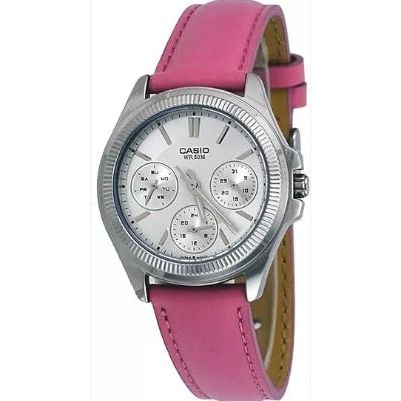 CASIO COLLECTION Mod. LADY MULTIFUNCTION LEATHER - SILVER WATCHES