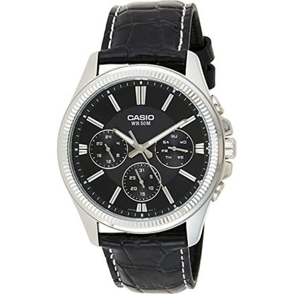 CASIO Mod. DAY DATE MULTIFUNCTION. LEATHER - BLACK WATCHES
