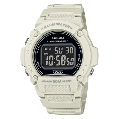 CASIO TIMELESS COLLECTION Mod. SPORT- ILLUMINATOR. WR 50M. ALARM. CHRONOGRAPH - WHITE - COLORED SERIE WATCHES