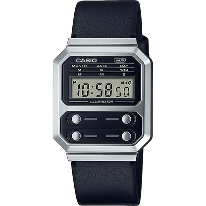 CASIO VINTAGE Mod. EDGY COLLECTION LEATHER - BLACK WATCHES