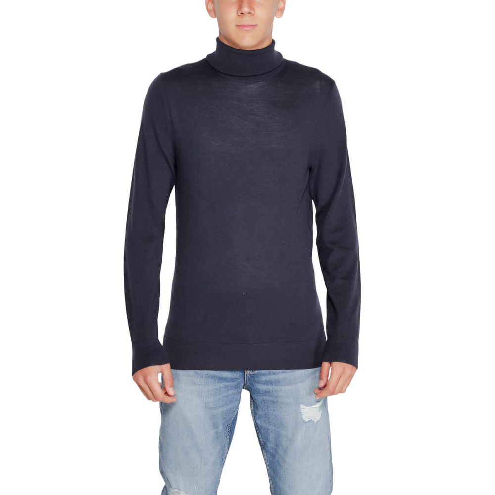 Calvin Klein Blue Wool Turtleneck