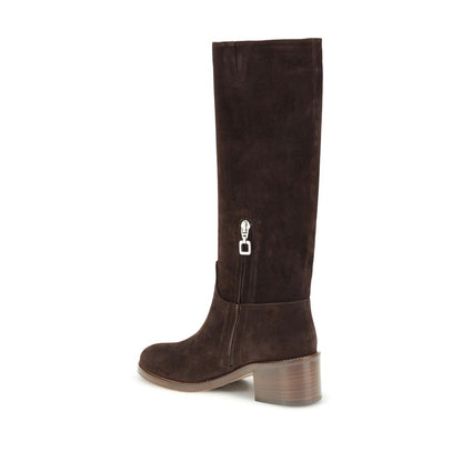 Carel Paris Brown Leather High Heel Boots Carel Paris
