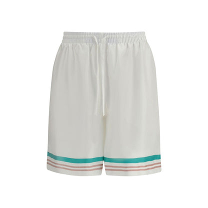 Casablanca White Silk Bermuda Shorts Casablanca
