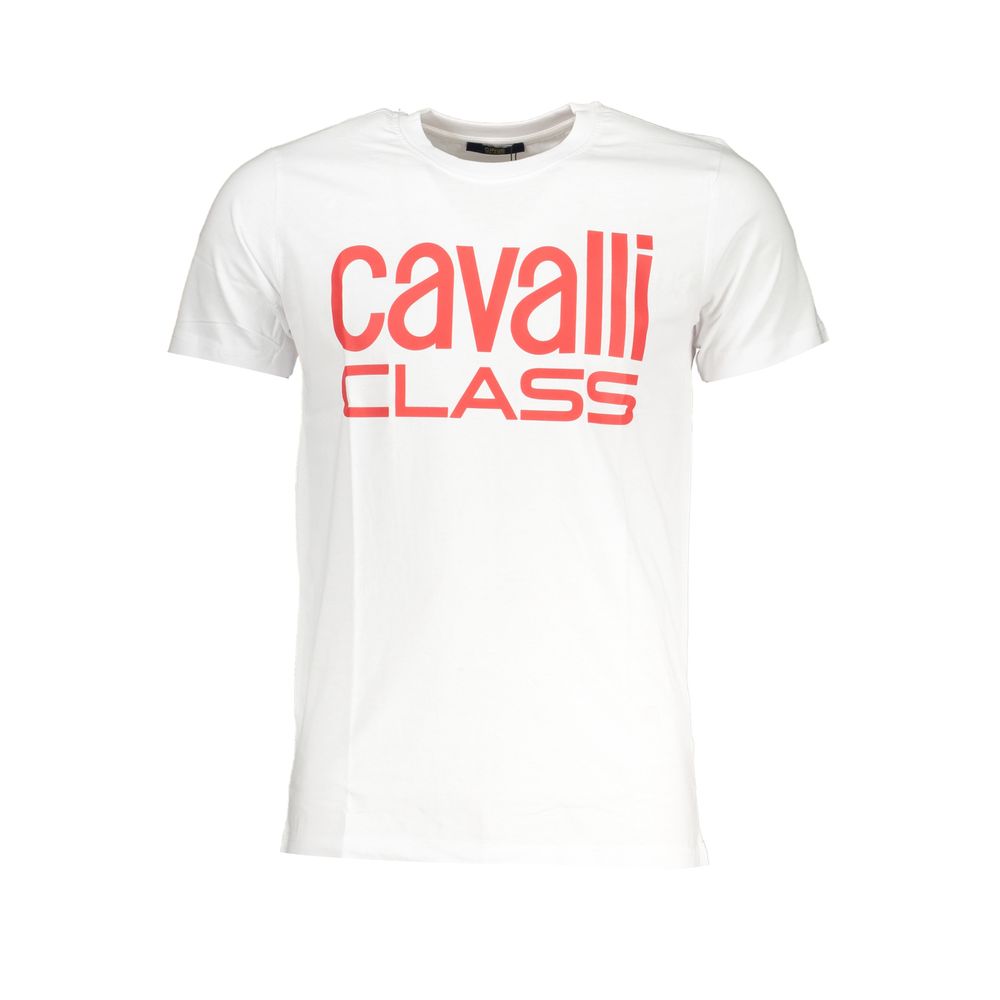 Cavalli Class Bianco Cotton Uomo T-Shirt