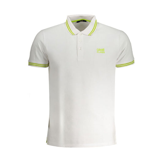 Cavalli Class White Cotton Men Polo Shirt