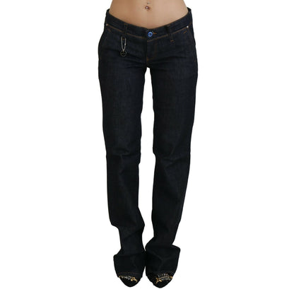 Costume National Blue Low Waist Straight Denim Pants Jeans Costume National