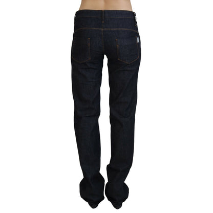 Costume National Blue Low Waist Straight Denim Pants Jeans Costume National