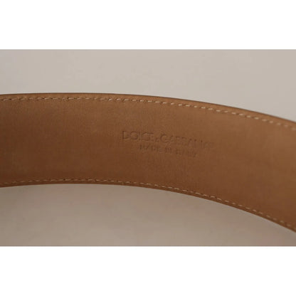 Costume National Brown Leather Gold Metal Oval Buckle Belt Costume National