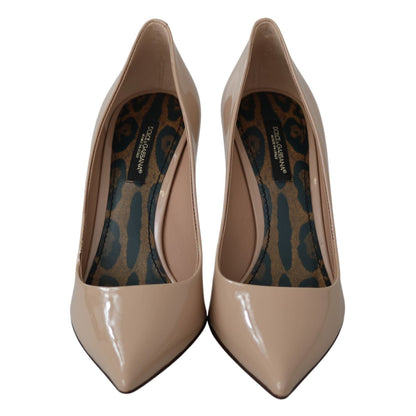 Dolce & Gabbana Beige Patent Leather Stiletto Heel Pumps