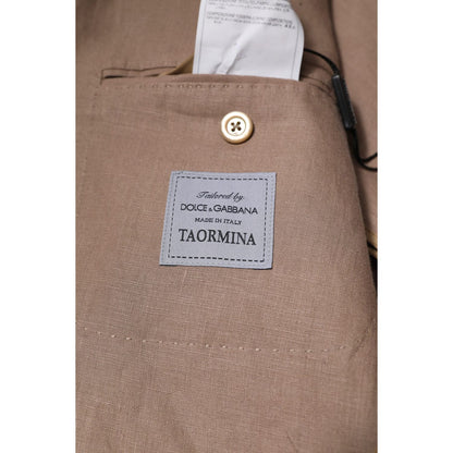 Dolce & Gabbana Beige TAORMINA Single Breasted Coat Blazer