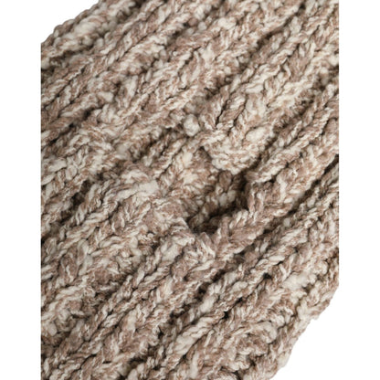 Dolce & Gabbana Beige Wool Knitted Ski Mask Balaclava Hat Dolce & Gabbana