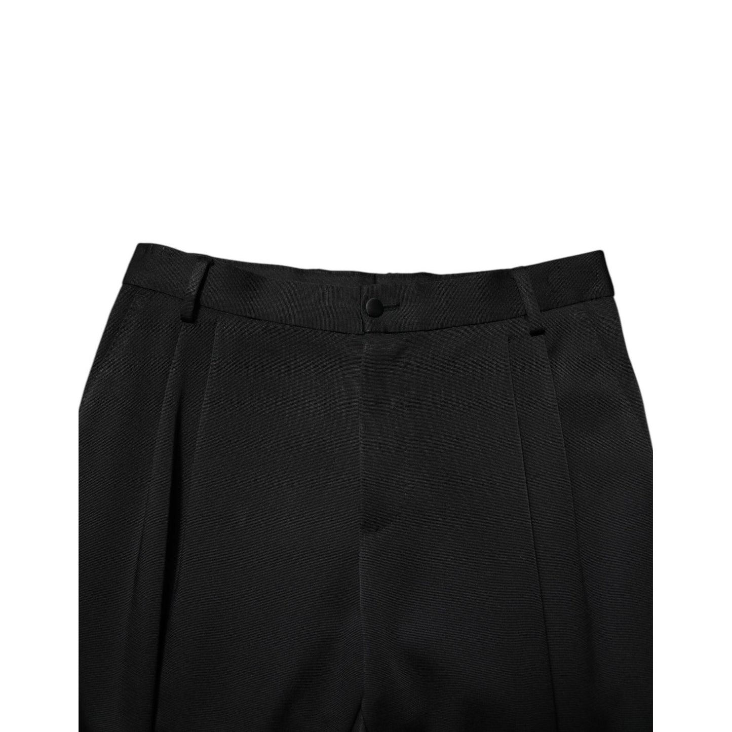Dolce & Gabbana Black Acetate HighWaist Tapered Trouser Pants