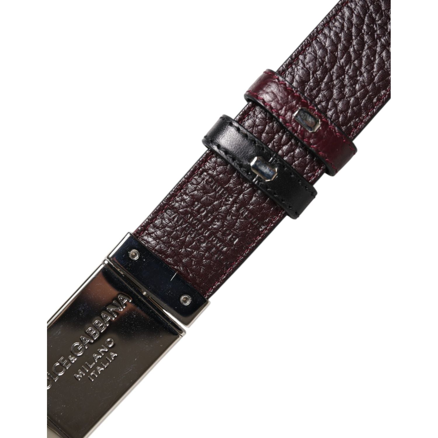 Dolce & Gabbana Black Brown Leather Metal Buckle Reversible Belt