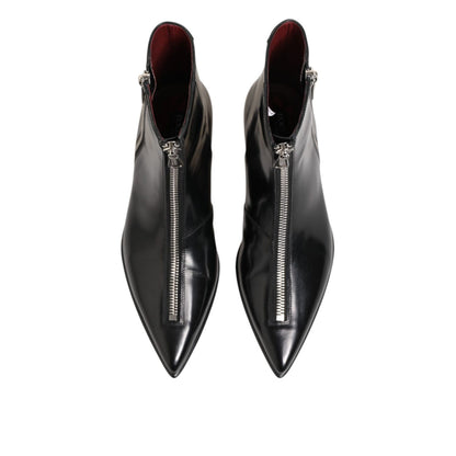 Dolce & Gabbana Black Calfskin Leather Men SHORT Boots Shoes