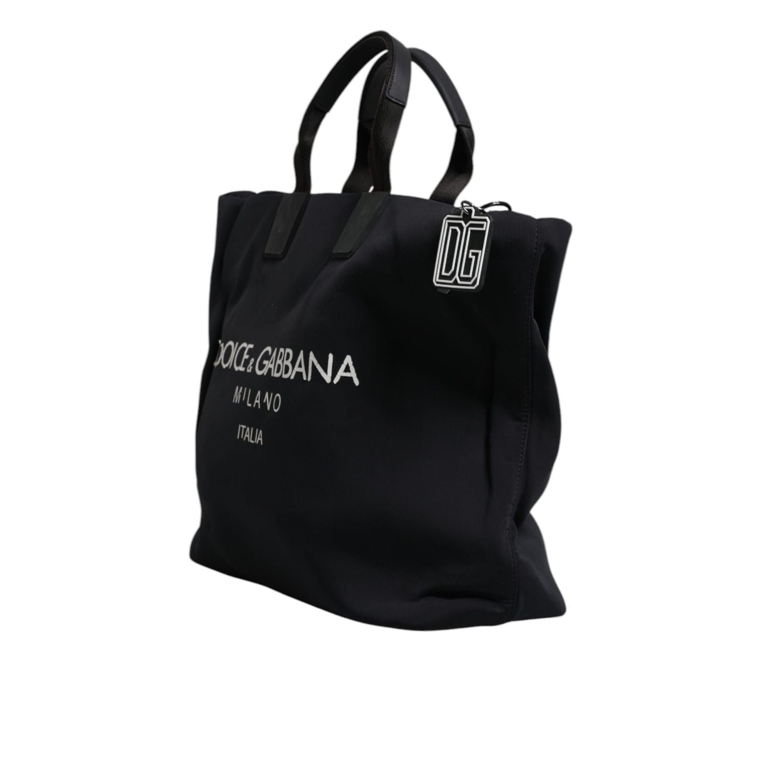 Dolce & Gabbana Black Canvas DG Logo Women Shopping Hand Tote Bag