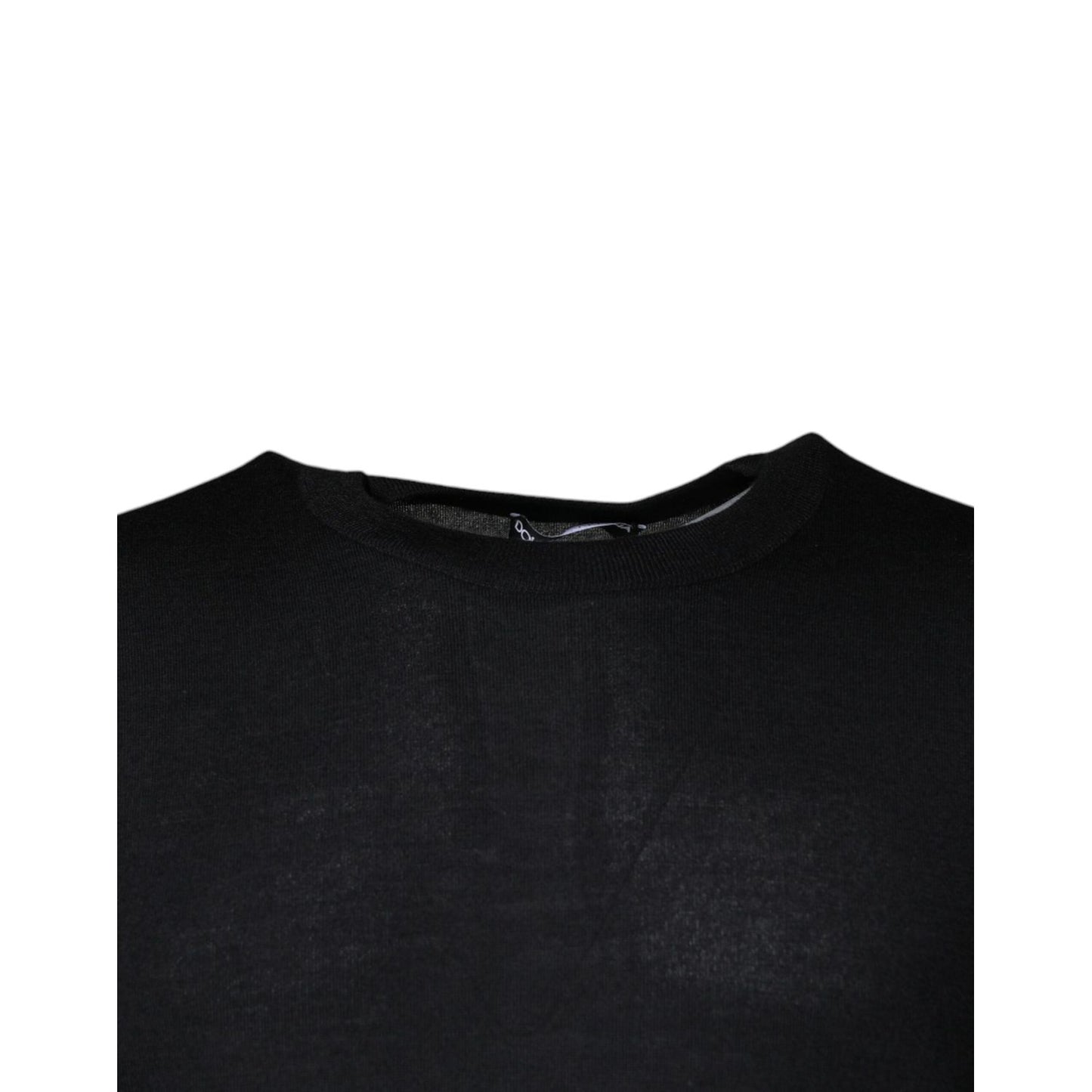 Dolce & Gabbana Black Cashmere Crew Neck Pullover Sweater