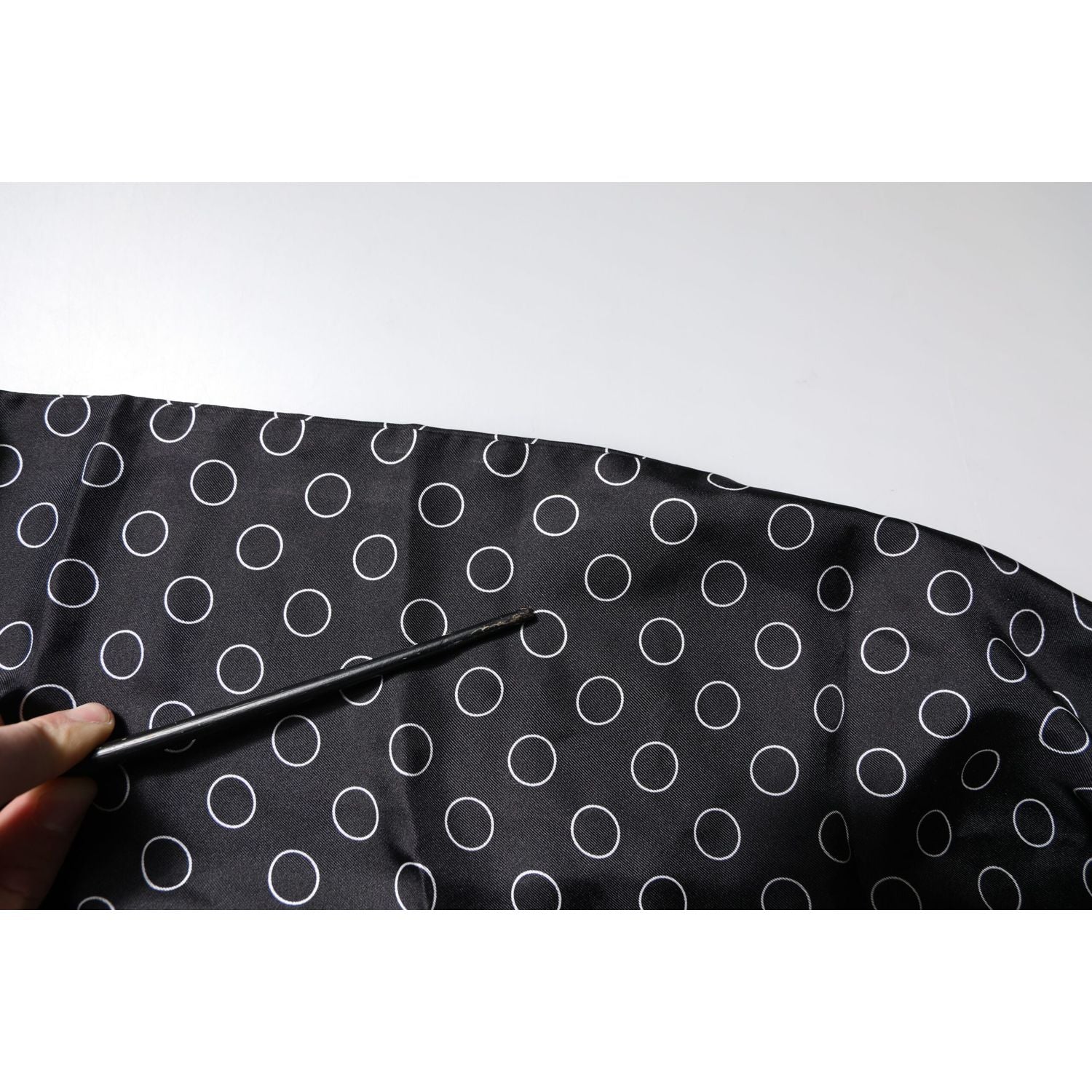 Dolce & Gabbana Black Circles Silk Fringes Shawl Wrap Scarf