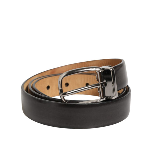 Dolce & Gabbana Black Classic Leather Silver-Tone Buckle Belt Dolce & Gabbana