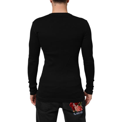 Dolce & Gabbana Black Cotton Button Up Men Cardigan Sweater Dolce & Gabbana