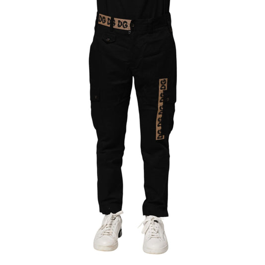 Dolce & Gabbana Black Cotton Cargo Casual Pants Dolce & Gabbana