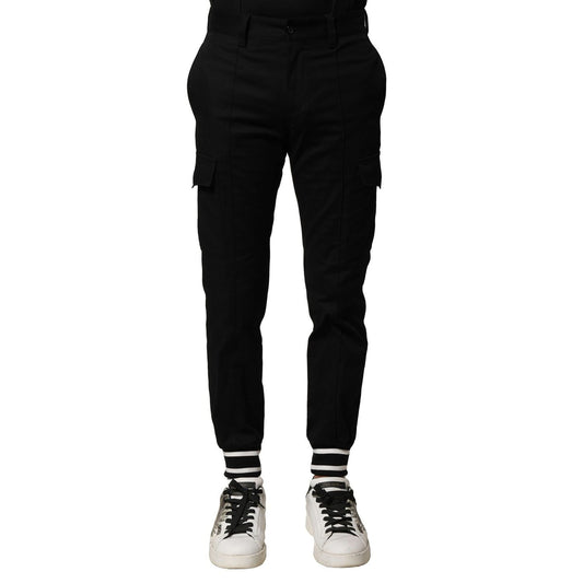 Dolce & Gabbana Black Cotton Cargo Joggers Men Pants Dolce & Gabbana