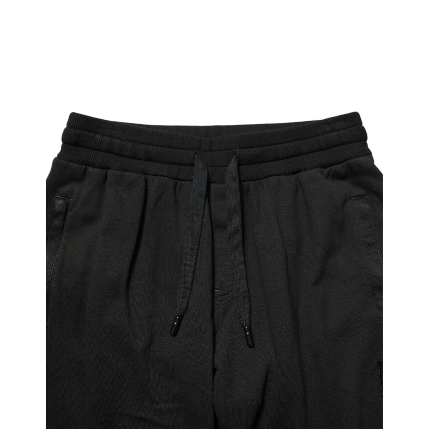 Dolce & Gabbana Black Cotton DG Logo Men Jogger Pants